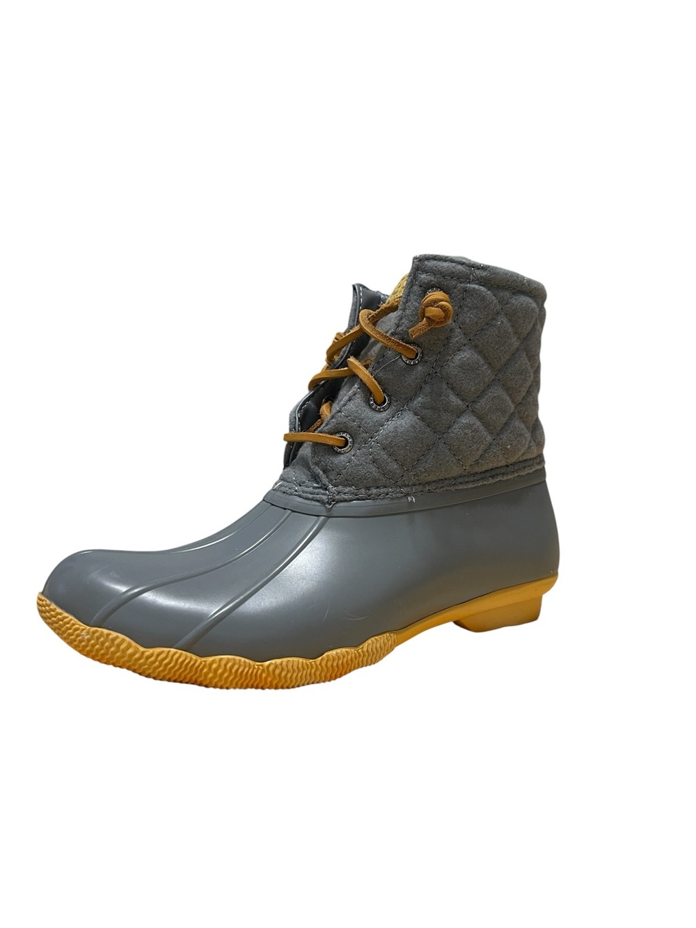 Women’s SPERRY TOP SIDER SALTWATER QUILTED wool duck boots gray waterproof sz 7